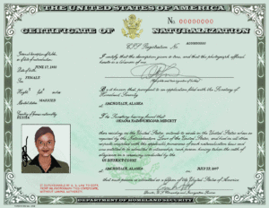 сertificate naturalization
